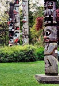 Totem poles by the Royal BC Museum, Victoria